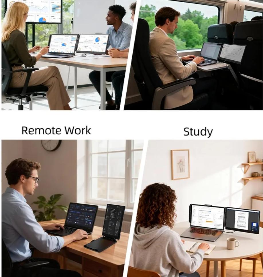 14'' FHD 1080P Portable Laptop Screen Extender (13''–17.3'', Plug & Play)