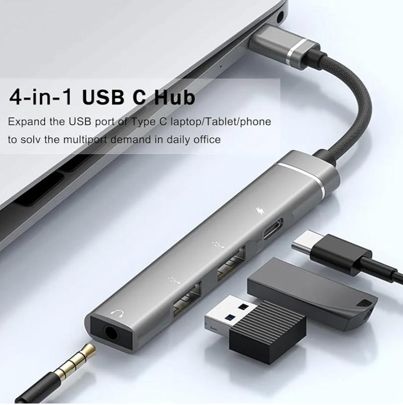 USB-C 4 in 1 Hub Adapter OTG-019B
