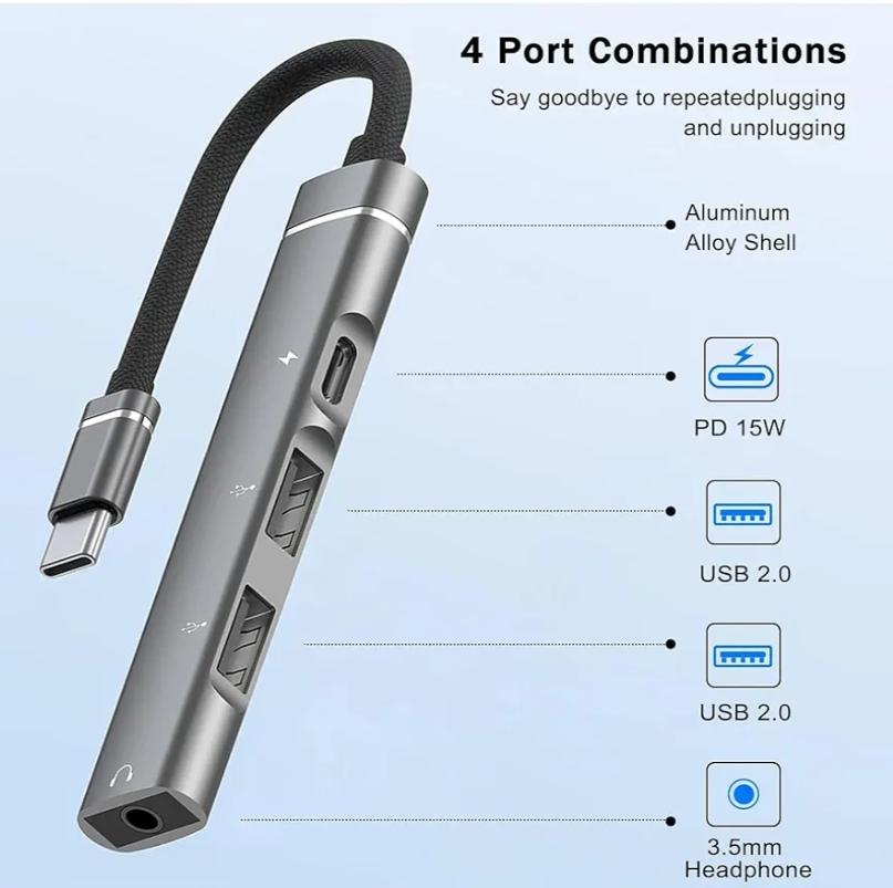USB-C 4 in 1 Hub Adapter OTG-019B