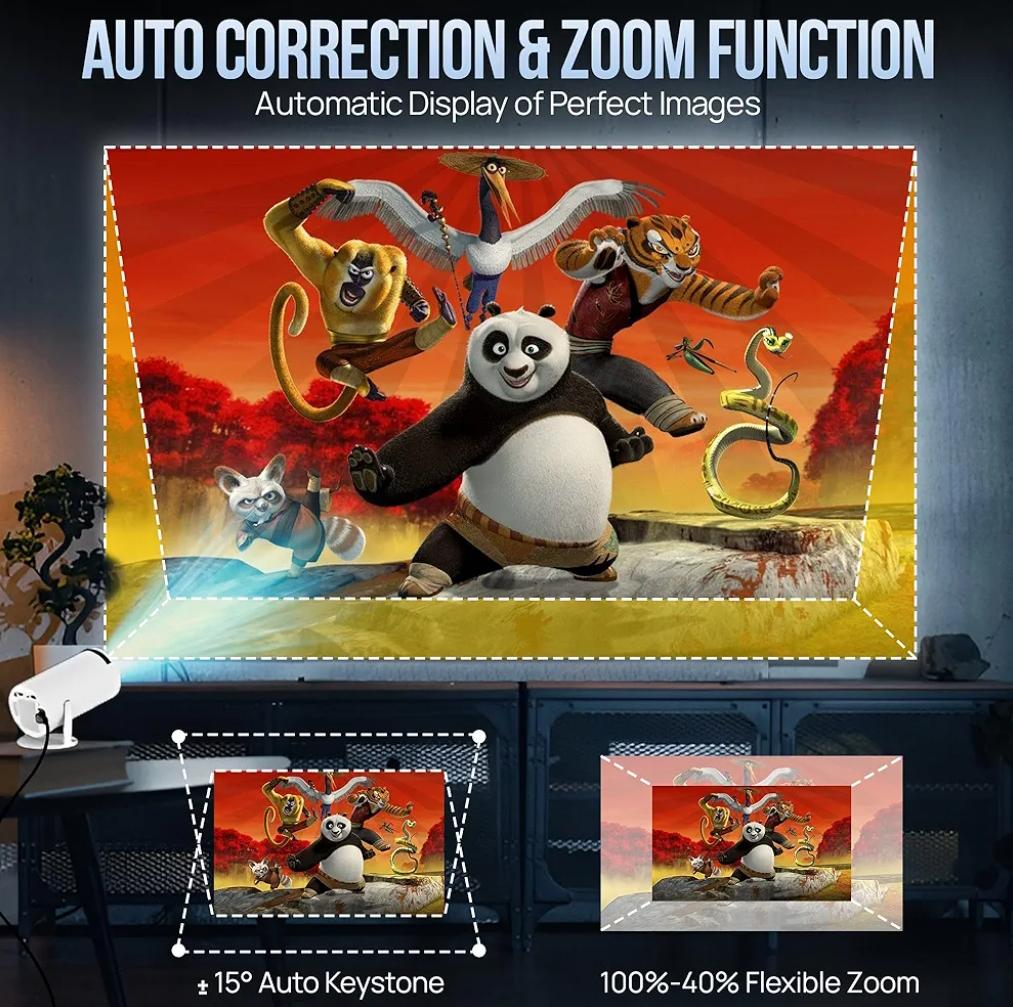 Projector With WiFi 6 & Bluetooth Smart Video Theater 4K HD 1080P
