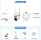 Wireless WiFi PTZ Security Camera Outdoor - 1080P HD