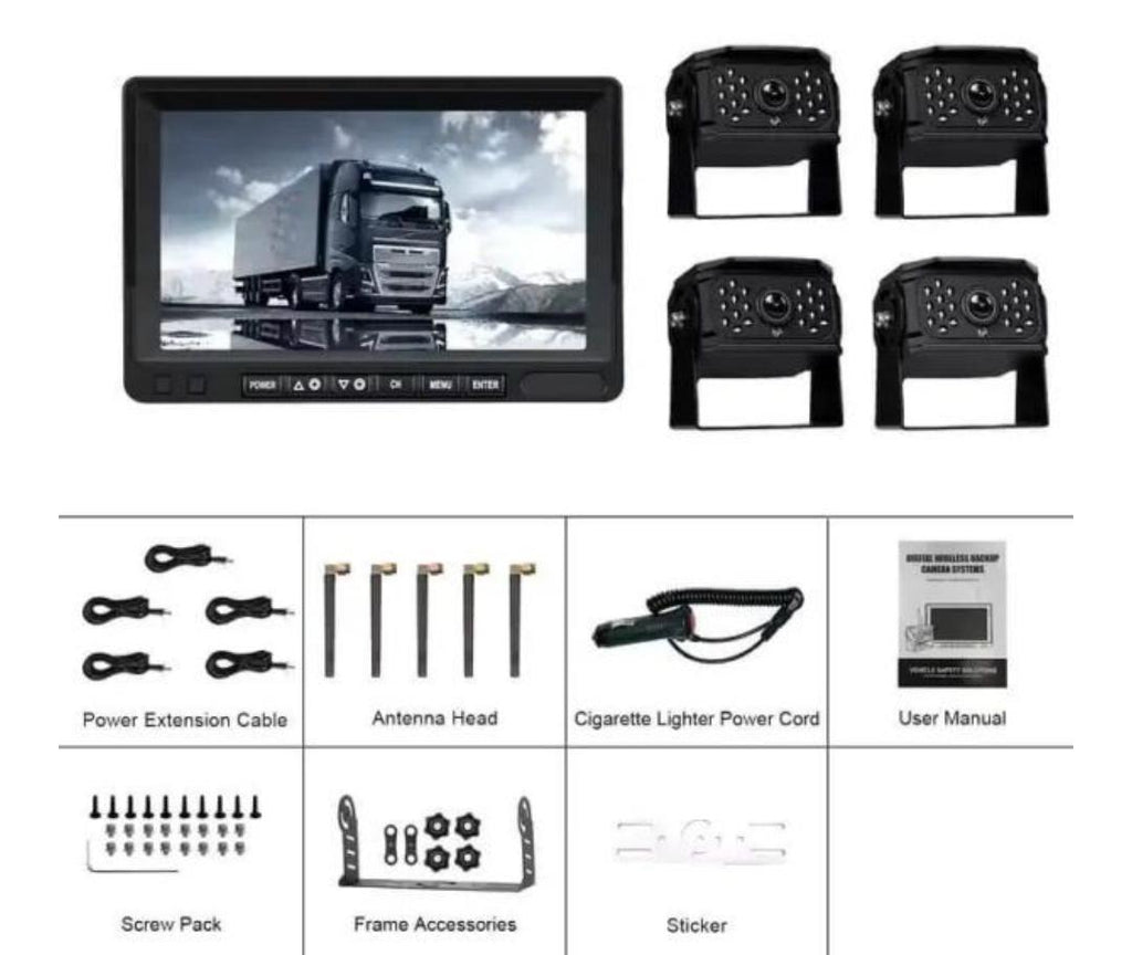 4 - Channel Wireless Heavy Vehicle Camera DVR Kit