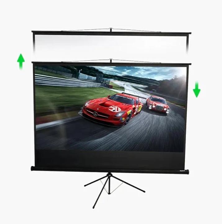 4K HD 100'' Portable Projector Screen With Height Adjustable Stand