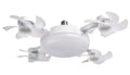 LED Fan Lamp, White Foldable Blade Ceiling Light With E27 Screw Base