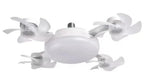 LED Fan Lamp, White Foldable Blade Ceiling Light With E27 Screw Base
