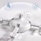 LED Fan Lamp, White Foldable Blade Ceiling Light With E27 Screw Base