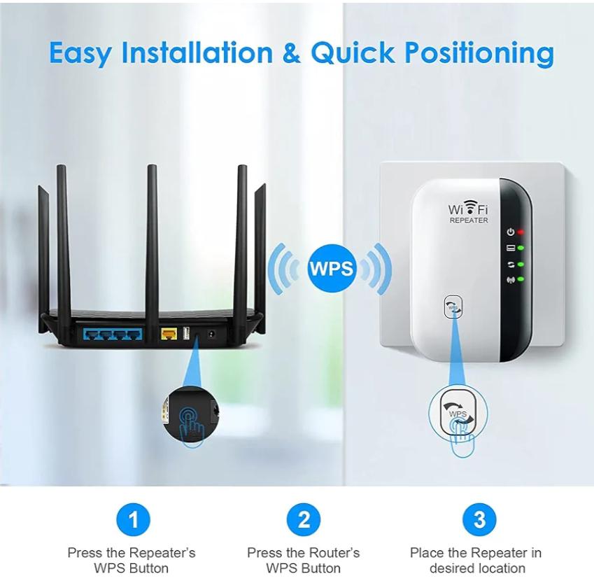 Wi-Fi Extender Signal Booster, Covers Up To 3000sq.ft And 35 Device