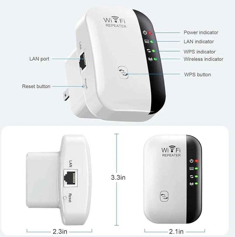 Wi-Fi Extender Signal Booster, Covers Up To 3000sq.ft And 35 Device