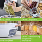 6 Grid Rotating Food Dispenser - 360degree Round Bucket Sealed Grain Container