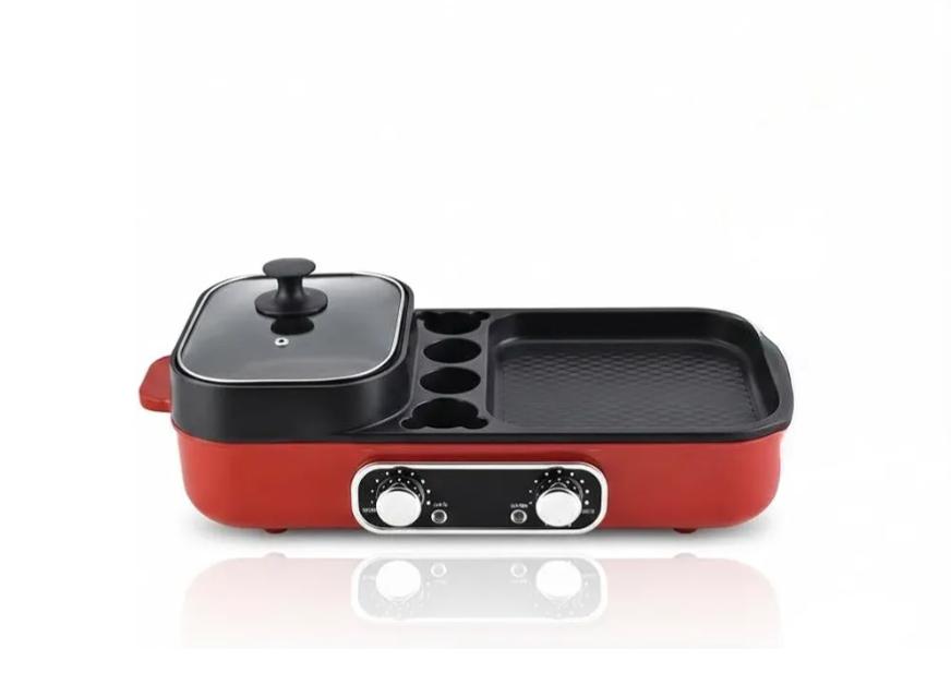 Combined Smart Hot Pot And Grill, Dual Function Electric Cooker