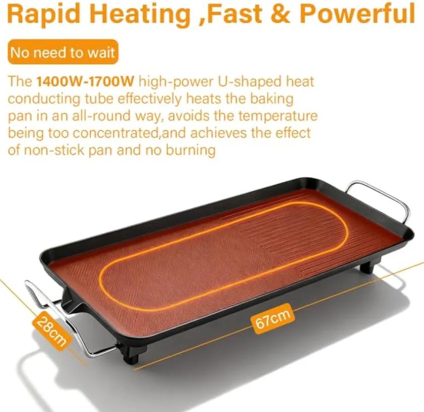 Electric Flat Top BBQ Griddle/Griller Pan