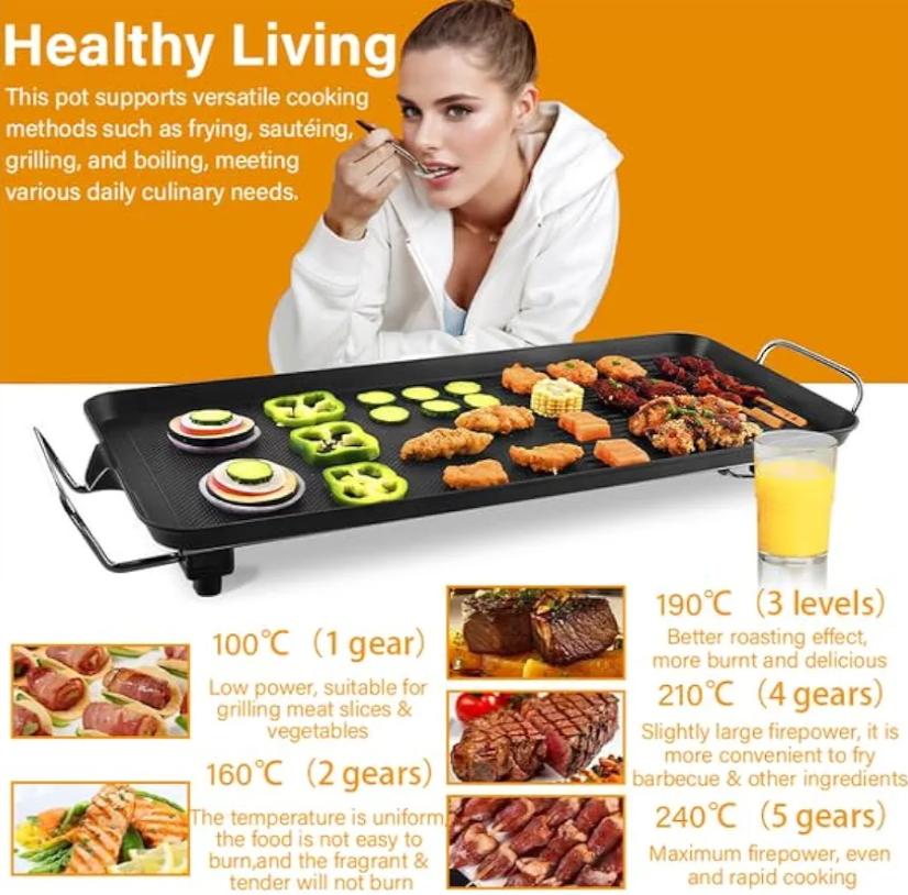 Electric Flat Top BBQ Griddle/Griller Pan
