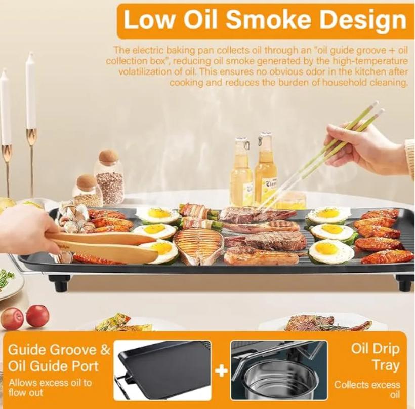 Electric Flat Top BBQ Griddle/Griller Pan