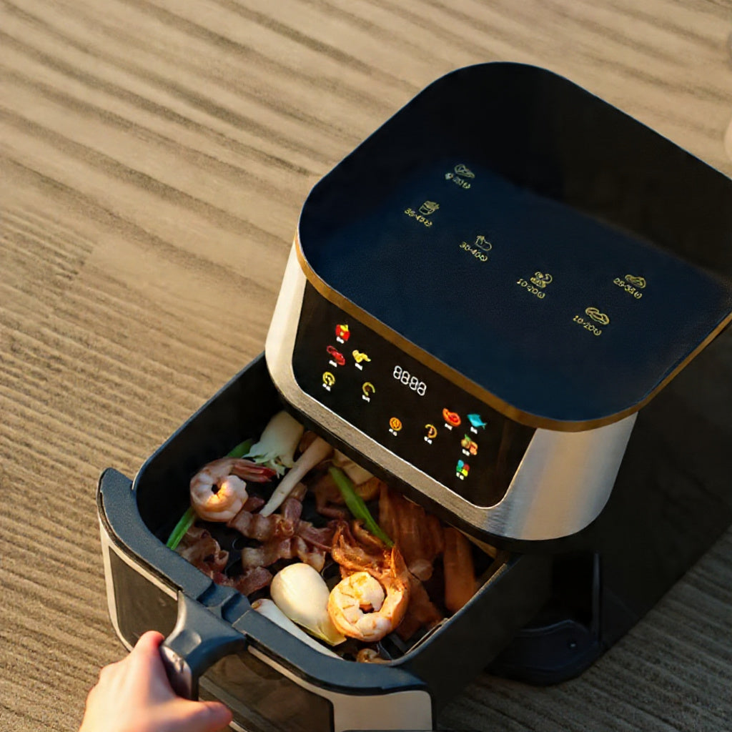 12L Digital Air Fryer – Stainless Steel, Transparent Window