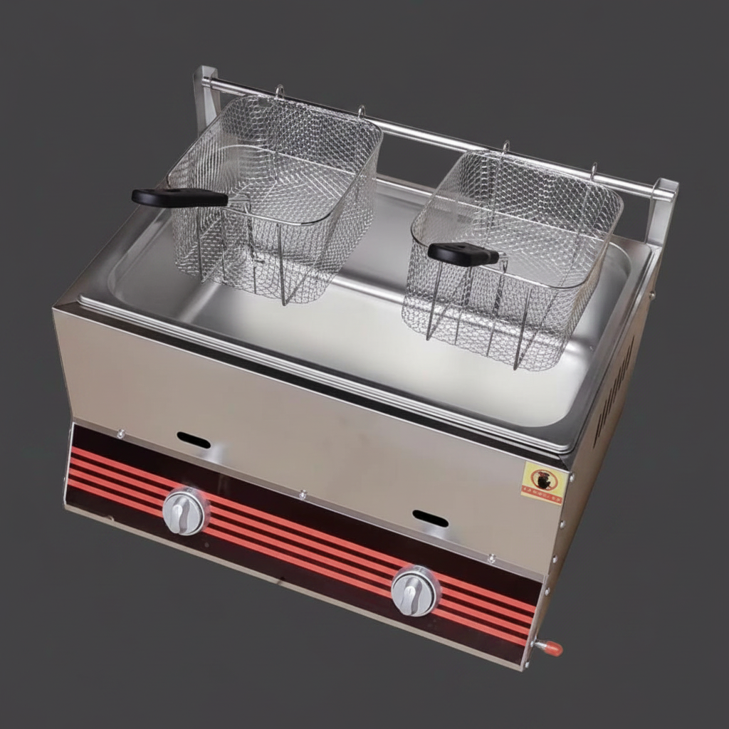 12L Commercial Fryer With 2 Baskets And 2 Cylinders