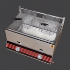 12L Commercial Fryer With 2 Baskets And 2 Cylinders