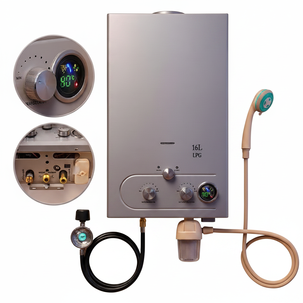 18L LPG/LNG Tankless Gas Geyser – Outdoor & Household