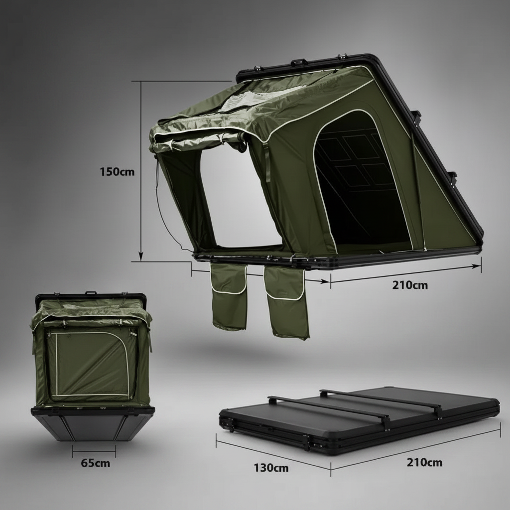 CAMPAX rooftop tent dimensions diagram