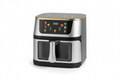 12L stainless steel digital air fryer front view, white background
