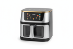 12L stainless steel digital air fryer front view, white background