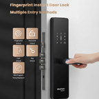 Smart electric door lock multiple entry methods infographic