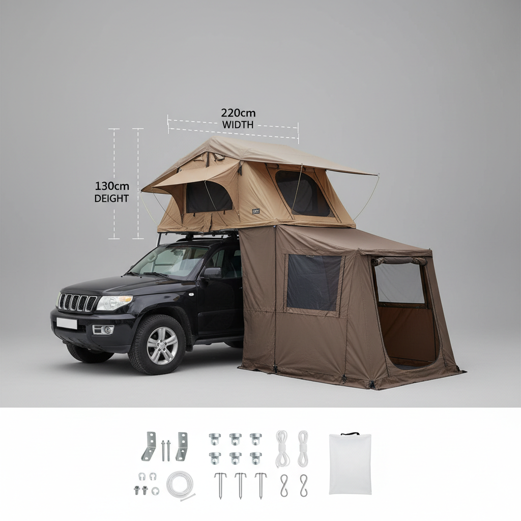 CAMPAX Double Layer Hydraulic Rooftop Tent – 3-5 Person